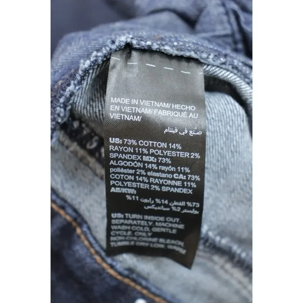 White House Black Market Jeans Womens 6 Blue Skinny Ankle Stretch Buckle Zip Hem